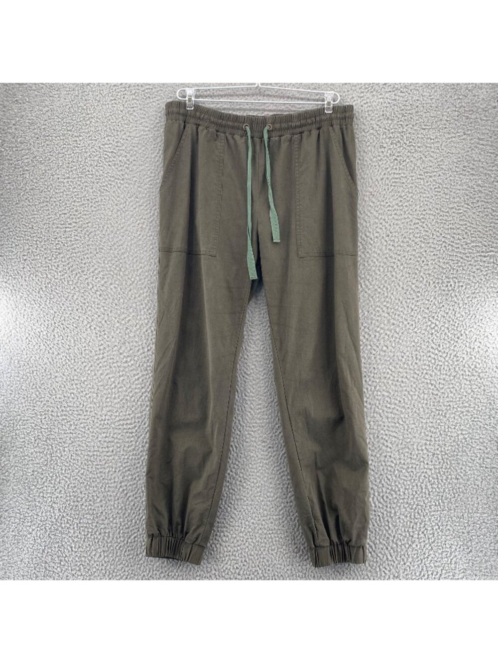 Lilla P Pants Womens Large Green Stretch Pull On Joggers Utility Pocket Casual*